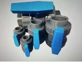 Double Union Ball Valves Blue Handles